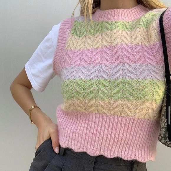 🍭🍭candy colored sweater vest 🍭🍭 - Picture 1 of 5